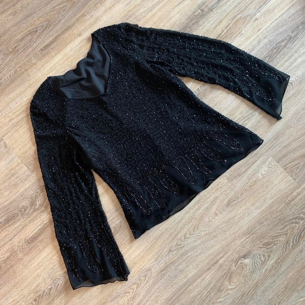 Vintage retro glam beaded top